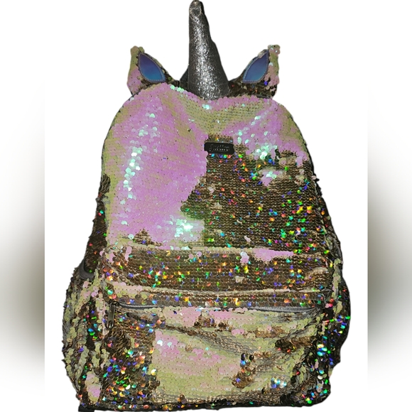 Justice | Flippy Sequin Unicorn Backpack | Size: 16½" x 12" x 6½" - Picture 9 of 15